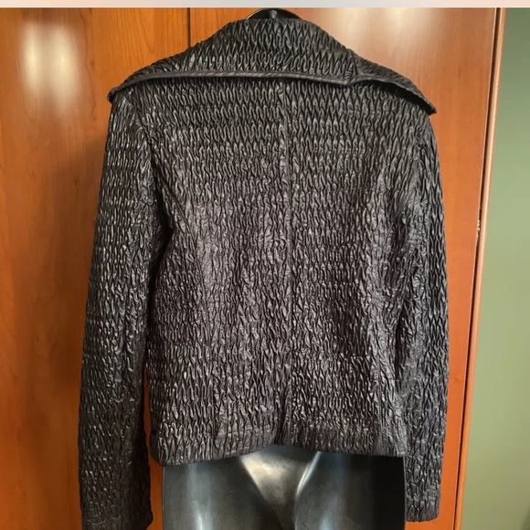 Katherine Barclay Black Ruched  Short Jacket Coat Size M - Picture 6 of 8